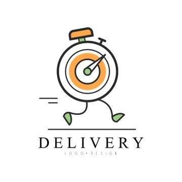 Delivery logo design, creative template for corporate identity, label for online Stock Illustration