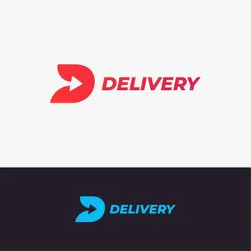 Delivery logo design. Letter D with arrow Stock Illustration