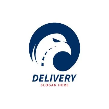 Delivery Logo Template. Logo eagle head and the road in it. Stock Illustration