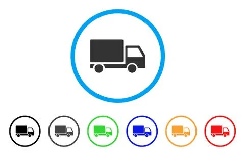 Delivery Lorry Rounded Icon Stock Illustration