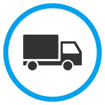 Delivery Lorry Rounded Vector Icon Stock Illustration