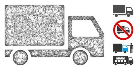Delivery Lorry Web Vector Mesh Illustration 库存插图