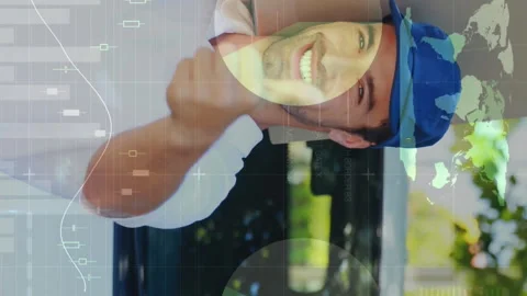 Delivery man carrying a package on his shoulder 4k Stock Footage 312566295