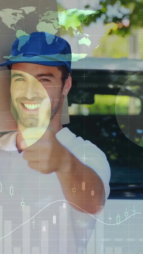 Delivery man carrying a package on his shoulder 4k Stock Footage 331719816