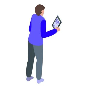 Delivery man checking order on clipboard using mobile app Stock Illustration