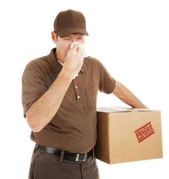 Delivery Man with Cold Stock Photos