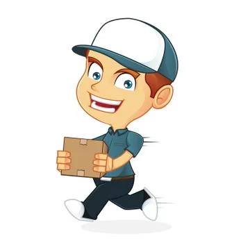 Delivery man delivering package 스톡 일러스트