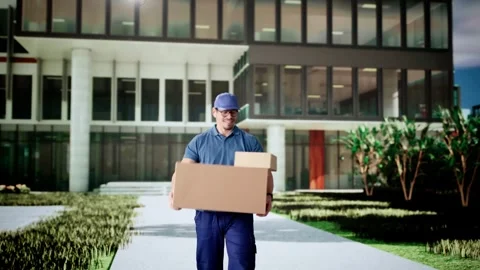 Delivery Man Dropping Post Box 스톡 동영상 299961219