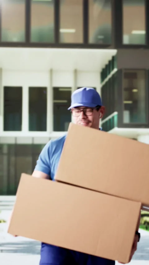 Delivery Man Dropping Post Box 스톡 동영상 301355454