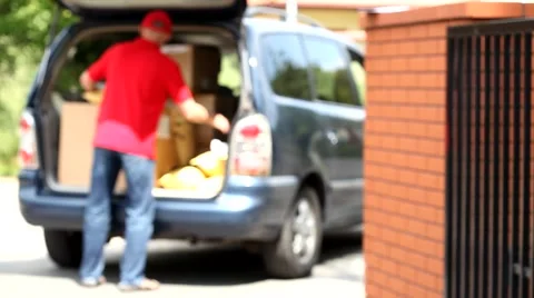 Delivery man during work Stock-Footage 40738839