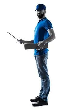 Delivery man with folder Stock Photos