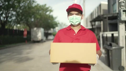 Delivery Man Stock Footage 243070608