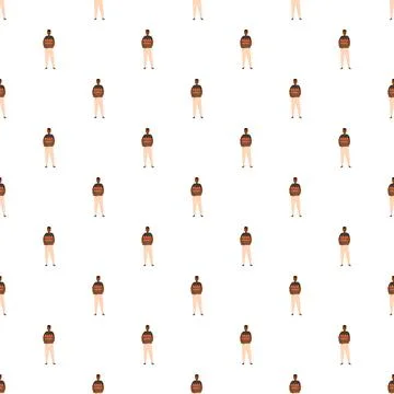 Delivery man holding cardboard boxes seamless pattern 스톡 일러스트