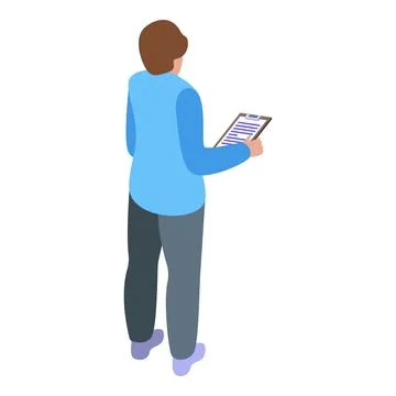 Delivery man holding clipboard checking delivery information Stock Illustration