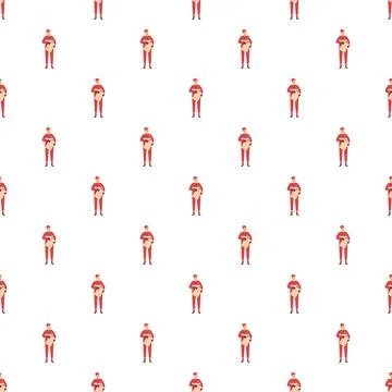 Delivery man holding package seamless pattern background Stock Illustration