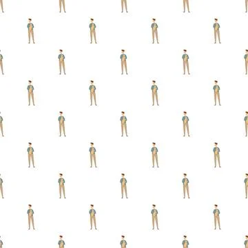 Delivery man holding parcel repeating seamless pattern 스톡 일러스트