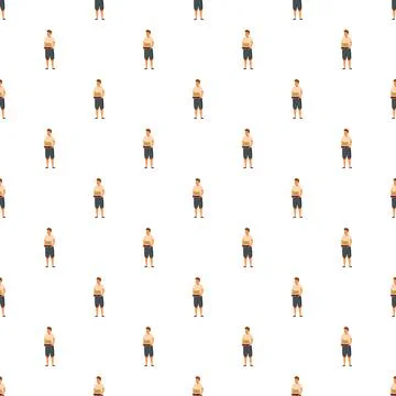 Delivery man holding pizza boxes seamless pattern Stock Illustration