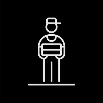Delivery man icon avatar simple flat style illustration Stock Illustration