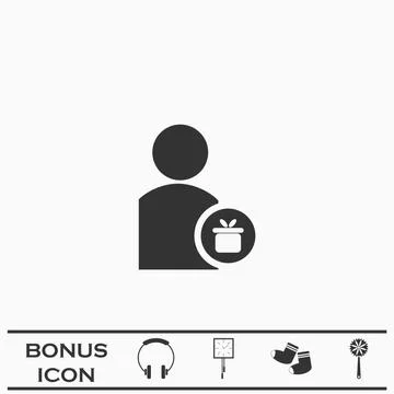 Delivery man icon flat Stock Illustration