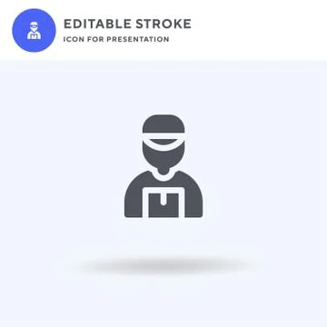 Delivery Man icon vector, filled flat sign, solid pictogram isolated on white イラスト素材