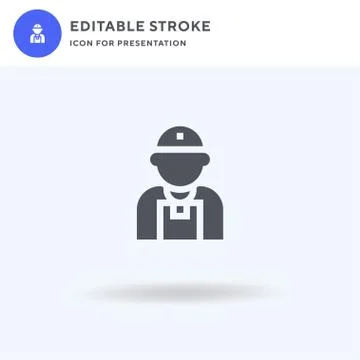 Delivery Man icon vector, filled flat sign, solid pictogram isolated on white Stockillustratie