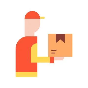 Delivery Man icon vector image. Stock Illustration