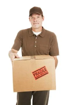 Delivery Man with Package for You Stock Photos
