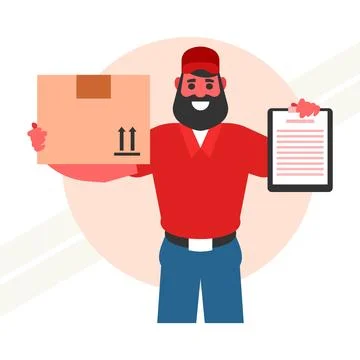 Delivery-man-with-parcel Stock Illustration
