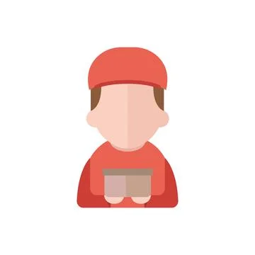 Delivery man with parcel. Vector Illustrazione stock