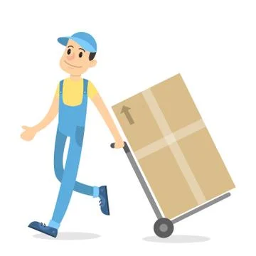 Delivery man with parcels. Stock Illustration