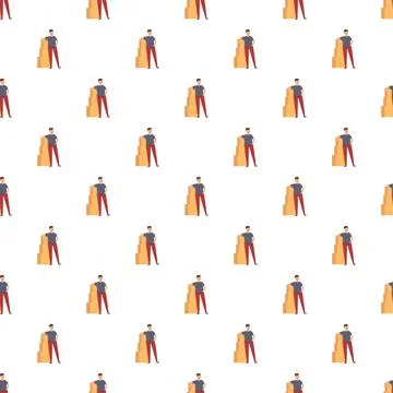 Delivery man standing next to moving boxes seamless pattern Stock Illustration