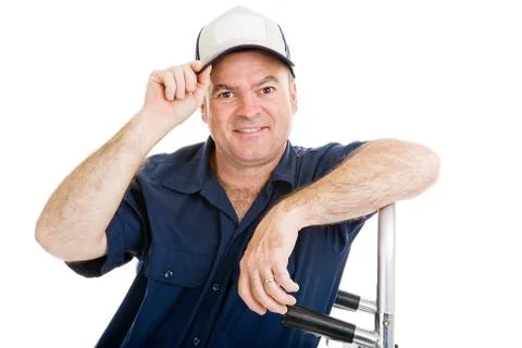 Delivery Man Tips Hat Stock Photos