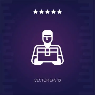 Delivery man vector icon Stock Illustration