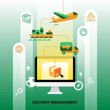Delivery Management Illustration Illustrazione stock