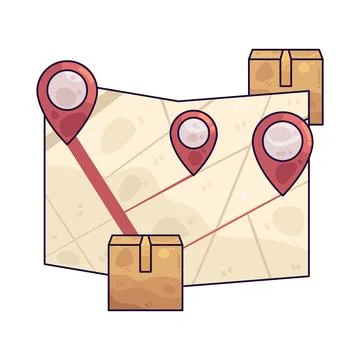 Delivery maps illustration Stockillustratie