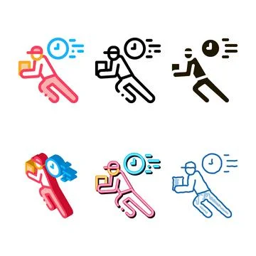 Delivery modern express courier icon vector outline 스톡 일러스트