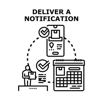 Delivery notification concept vector illustration receiving package Stock Illustration