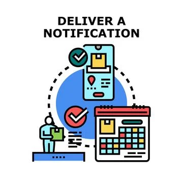 Delivery notification concept vector illustration receiving package Stock Illustration