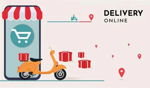 Delivery Online Stock Illustration