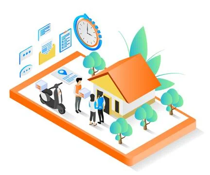 Delivery order of illustrations Stock Illustration