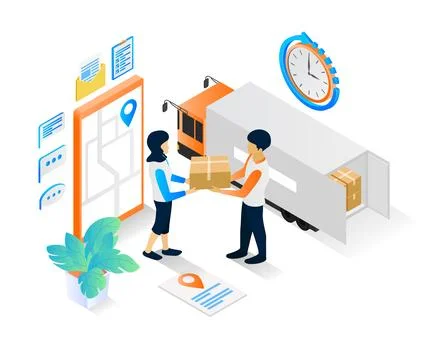 Delivery order of illustrations Stock Illustration
