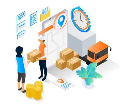 Delivery order of illustrations Illustrazione stock