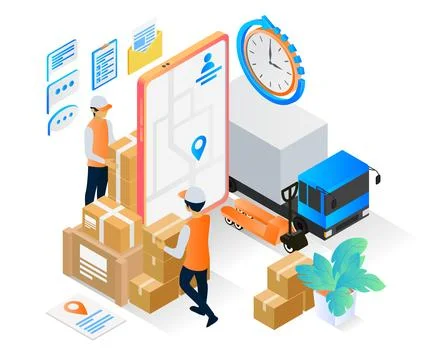 Delivery order of illustrations Illustrazione stock