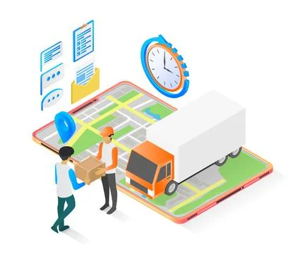 Delivery order of illustrations Illustrazione stock