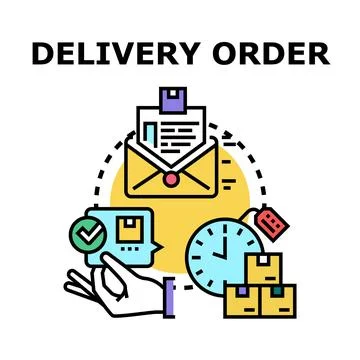 Delivery order processing logistic service concept illustration Stock Illustration