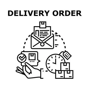 Delivery order processing logistic service concept illustration 스톡 일러스트
