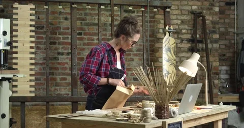 Delivery Ordered - Packing Your Order Stock Footage 70861778