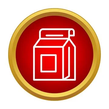 Delivery package box icon in red circle Stock Illustration