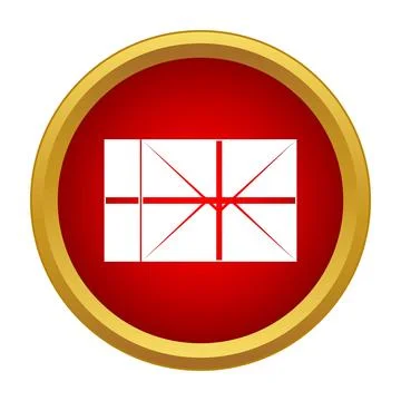 Delivery package box icon red circle gold border Illustrazione stock