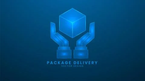 Delivery with a package box. Online delivery service concept. Vector illust.. Stock Illustration